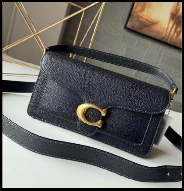 COACH CH857 Tabby Shoulder Bag 26 Polished Pebble Leather Black
