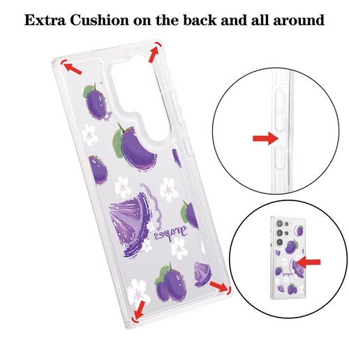 For Samsung Galaxy S24 Ultra S23 FE Case Shockproof Cute Fruit Clear Phone Cover - Picture 5 of 41