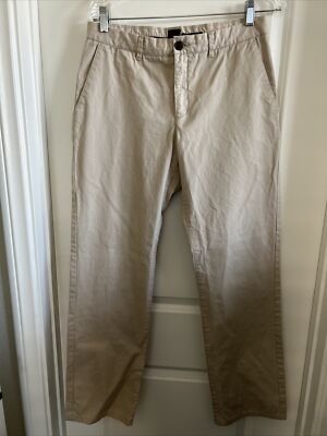 Men's BRICE Khaki ''Coupe Droite'' Flat Front Canvas Pants Size 30x31