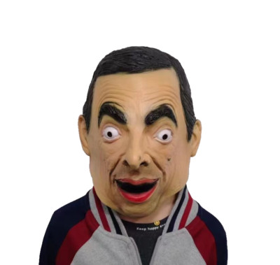 Masquerade Halloween Latex Fancy Mr Bean Head Mask Carnival Party Roleplay Props