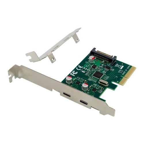 PCIE X4 To 2 Ports USB 3.1 TYPE-C Expansion Card With SATA Power Supply
