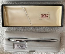 Vintage Cross Ball Point Pen 3502 Lustrous Chrome with Original Case USA