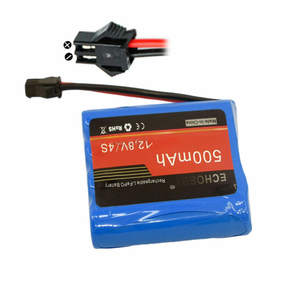 1PC for RC Car Speedboat 4S 12.8V 500mAh 6.4Wh LiFE Battery SM-2P Reverse Plug