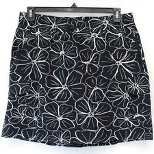 TALBOTS Plus Black Floral Pockets Mini golf tennis paddle ball Skort Petite 2X