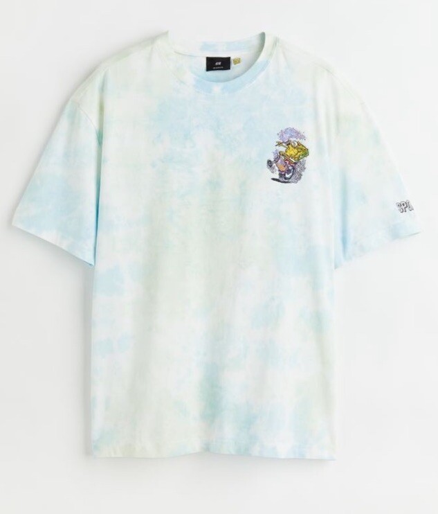 SpongeBob SquarePants BUBBLE MOTORCYCLE WHITE BLUE TIE DYE