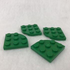 LEGO 30357 Green Plate, Round Corner 3 x 3 (x4)