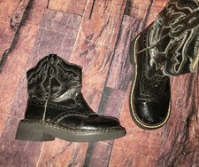 Roper Girls Cowgirl Boots Sz 9 Black Glittery