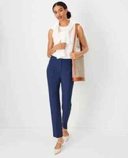 NWT 109 Ann Taylor The High Rise Eva button tab pant in polished denim sz 4