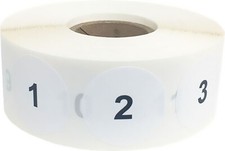 Consecutive Number Circle Stickers  1" Round - 1 Label per Number  Pick a Set