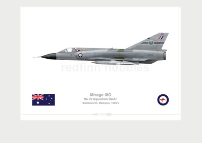 Warhead Illustrated Mirage IIIO RAAF 79 Sqn A3-99 Aircraft Print