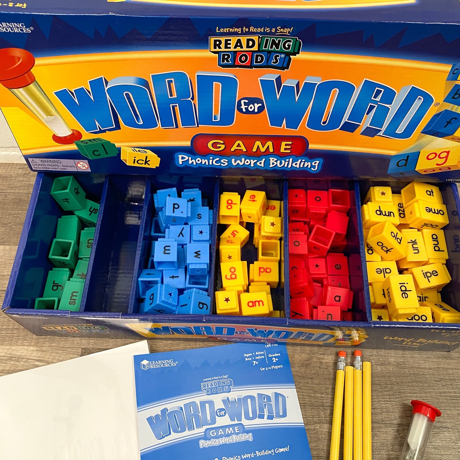 Learning Resources Reading Rods Word for Word Phonics Game Dyslexia Homeschool