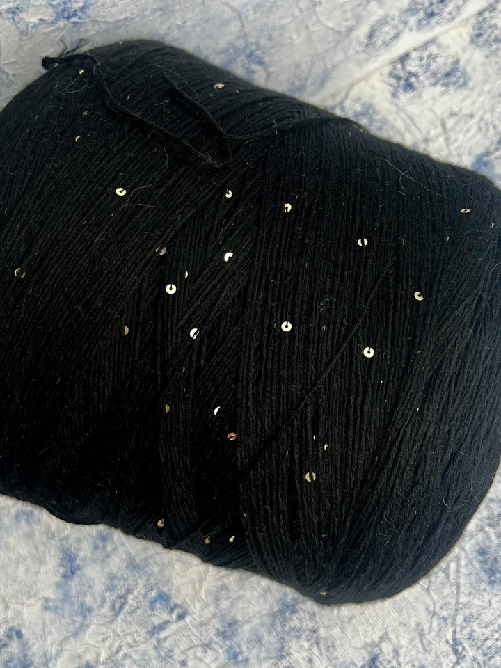 Merino 100% fine yarn with sequins on cone Cashwool 100g/380m, per 100g - Image 3 of 4