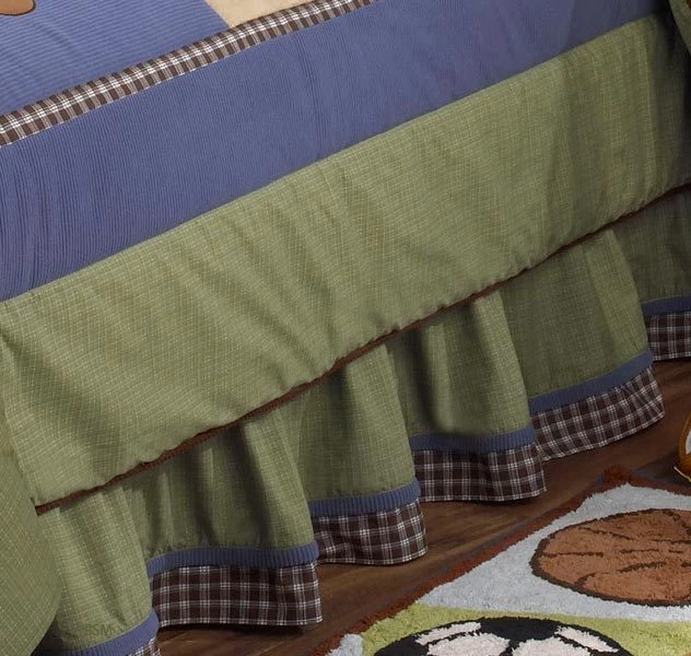  Nuevo Cocalo Kids "Sports Fan" Doble Polvo Completo Volantes/Falda de Cama Verde Nuevo en Paquete Foto 2 de 4