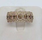 14K Rose Gold Plated 3Ct Round Cut Lab-Created Chocolate Cluster Engagement Ring — photo 2