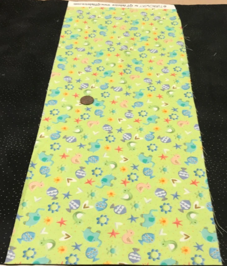 Small*Elephants*Fish*Flowers*Stars*Hearts*on Lime*QT Fabrics*100% Cotton* 8"x21" - Image 2 of 4