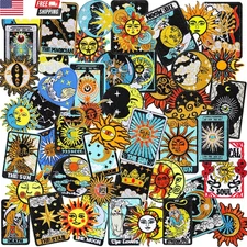 48 Pcs Chenille Iron on Patches Iron on Hat Patches Bulk for Hats Clothes Sew on