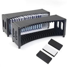 AlavisXF XX 2-Pack Stackable CD Storage Rack Organizer - 40 Slim CD Capacity