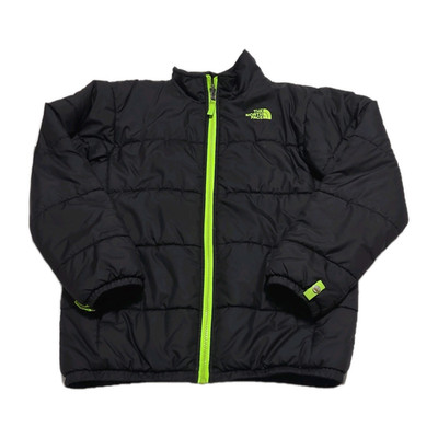 The North Face Boys Black/Green Insulated Puffer Jacket Full Zip L (14/16)