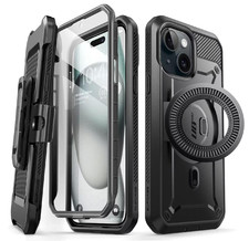 SUPCASE iPhone 15 Plus Case with Stand, MagSafe Compatible, Built-in Screen Prot