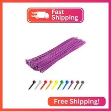 GTSE 14 Inch Purple Heavy Duty Nylon Zip Ties, 100 Pack, 120lb Self-Locking