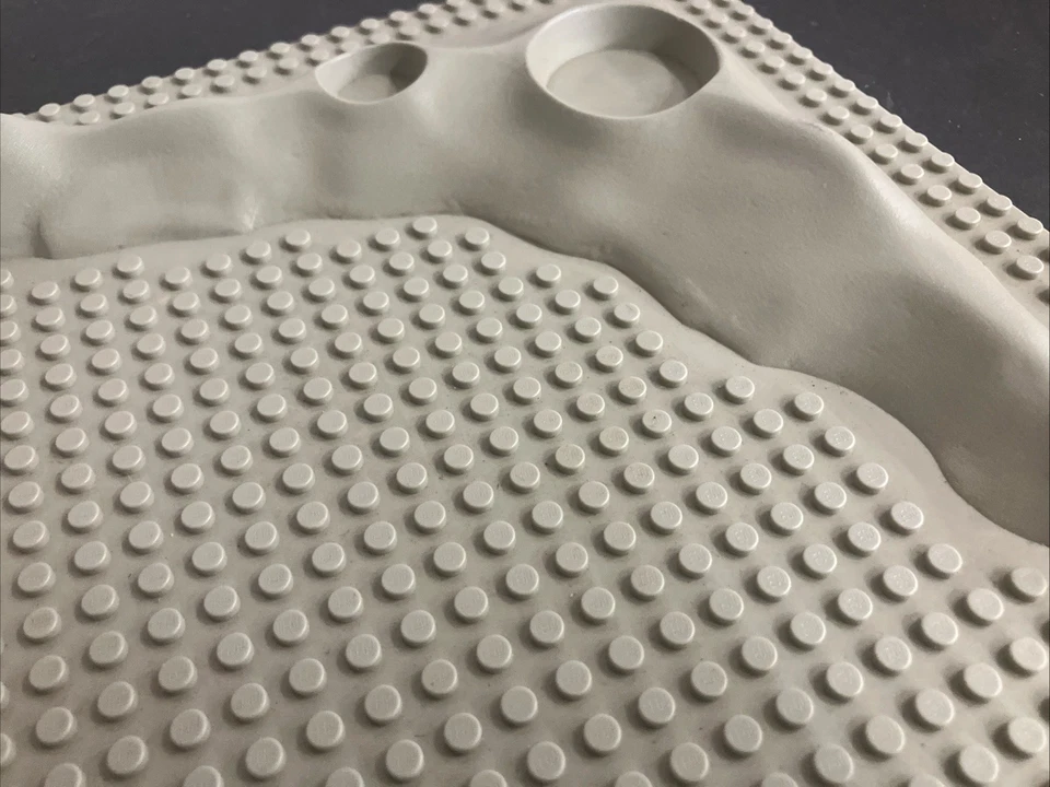 LEGO Vintage Gris Lunar Luna Cráter Placa Base Elevada 10" x 10" Foto 3 de 4