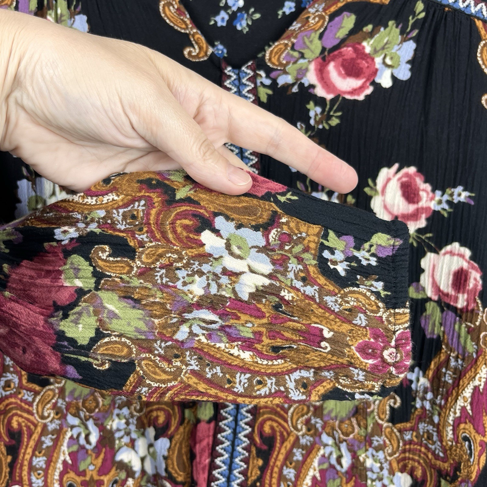 Coldwater Creek Black Floral Lace Boho Career Ray… - image 5