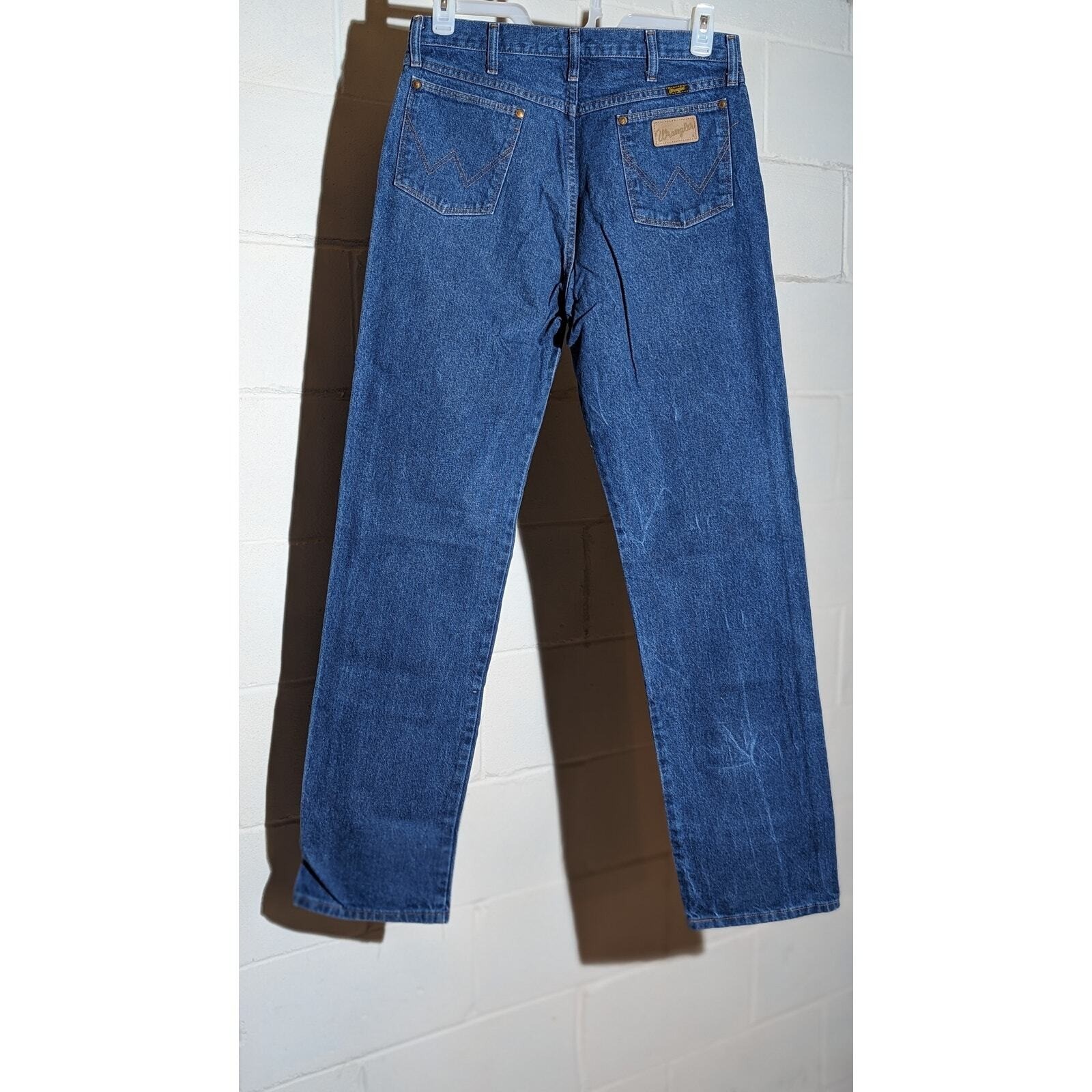 Wrangler Vintage 90's Jeans Menswear Denim Blue Cotton Cowboy Western 34 x 36 thumbnail 3
