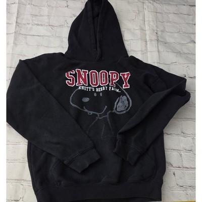 Knotts Berry Farm Snoopy Hoodie  Black Peanuts Graphic Sweatshirt Kids S- 14/16