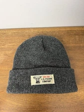 Filson Lined Ragg Wool Beanie Cap Gray Deer Logo 20204539 NWOT
