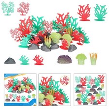 Set of 32 Aquarium Fish Tank Artificial Marine Plants Coral