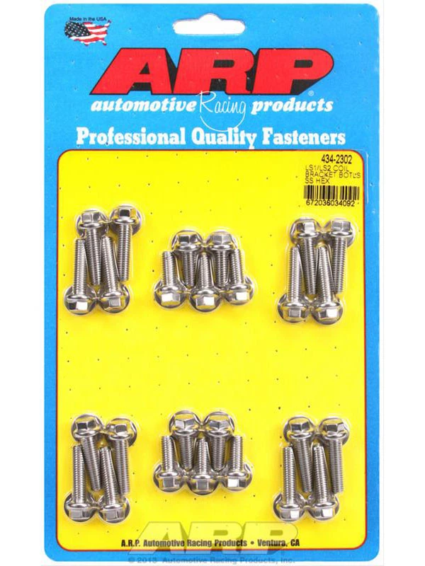 ARP Coil Bracket Bolts Hex Head Stainless Washers Chevy SB LS Qty 16 (434-2302) - Image 2 of 4