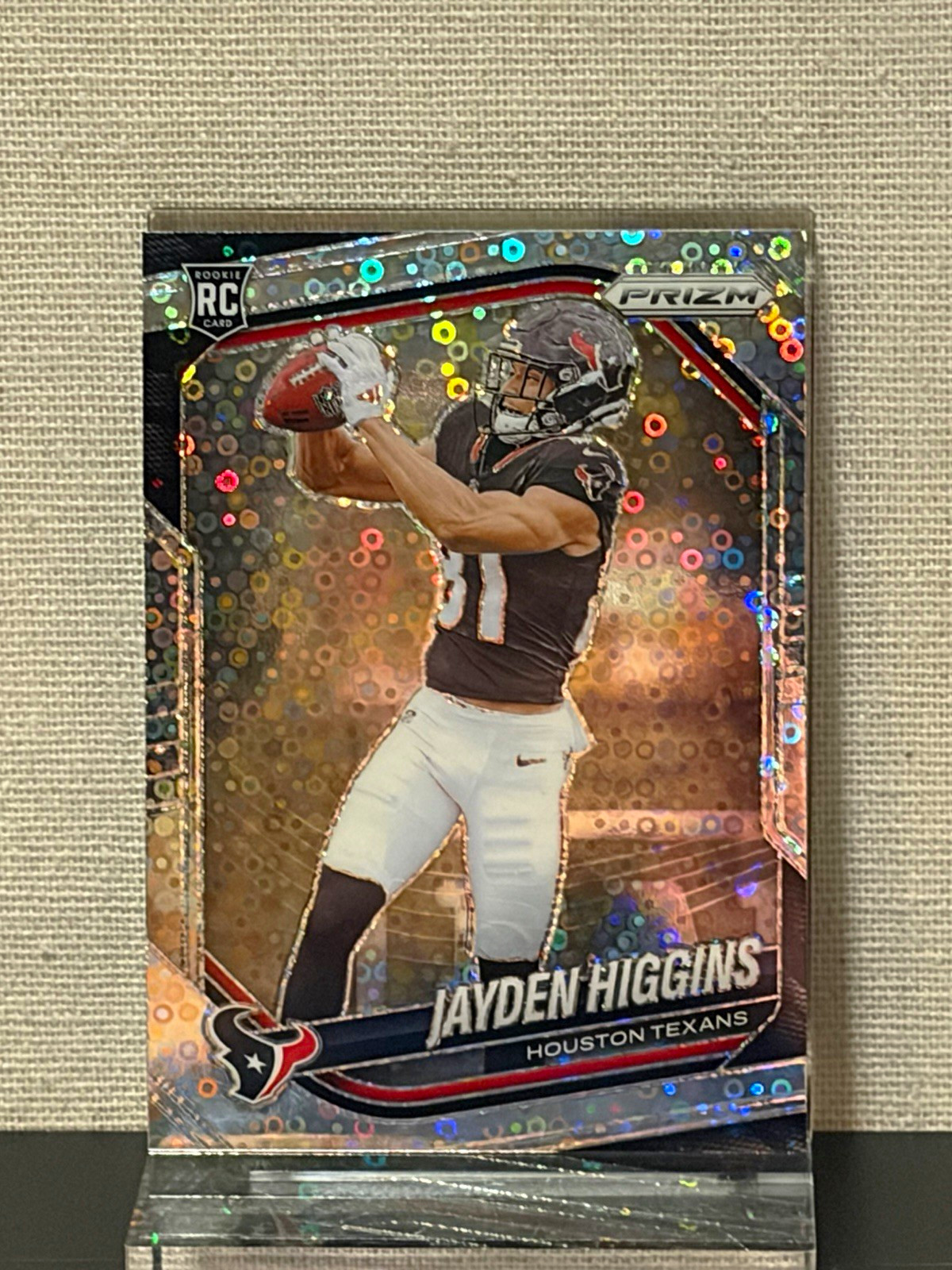 2025 Panini Prizm Jayden Higgins RC #376 White Disco Prizm Texans