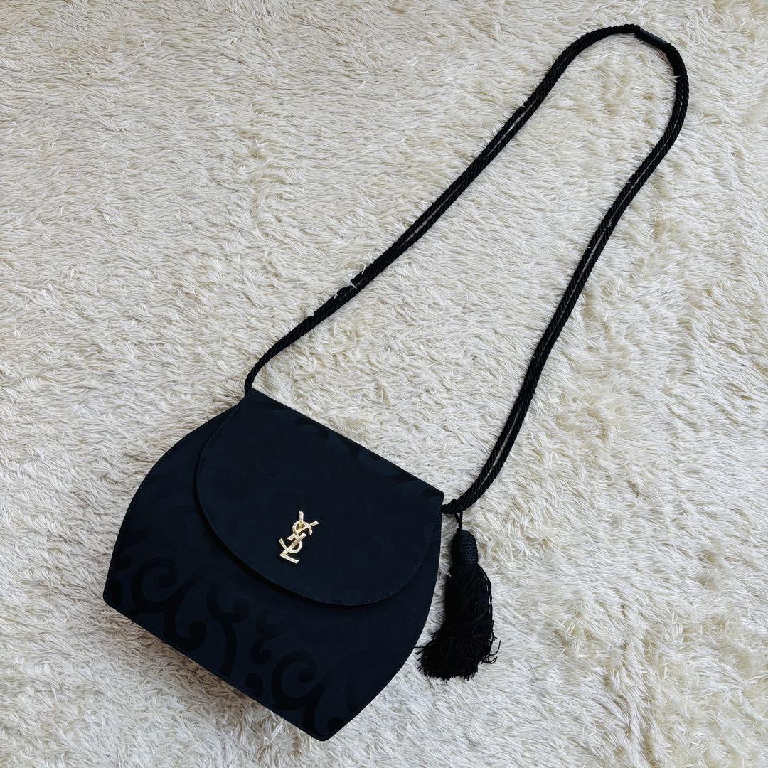 Borsa a tracolla Yves Saint Laurent nappa tracolla nylon pelle usata ex+ originale JPN
