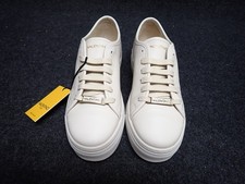 NEW Women's Valentino Dalia Laser Italian Leather Sneakers US6 Cream SS23