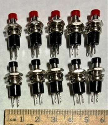 10 Pcs Normally Open Mini Momentary Push Button Switch (non latching)