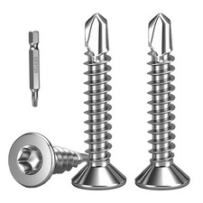 FandWay 100 Pcs Torx Self Tapping Screws Metal,M4.2x16mm Torx Countersunk Sel...