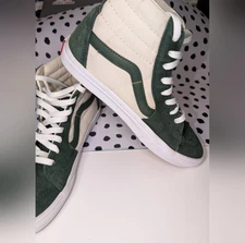 Vans Sk8-Hi Men's Mountain View Green White Canvas Suede Shoes Unisex