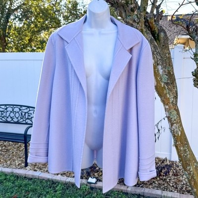 Linda Allard Ellen Tracy Lavender Open Front Coat   Size 16