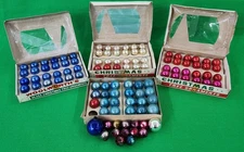 Mini Ornament Lot 109 15mm-16mm Mercury Glass Balls Santa Land Woolworth's Boxes