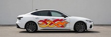 Flame Ribbon Racing Car Decals Side Decal Both Sides Vinyl Jdm Speed