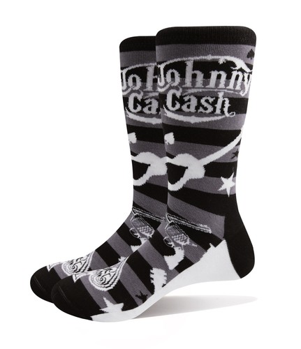 Johnny Cash Socks Guitars N Guns Logo new Official Unisex Black (UK SIZE 7-11)