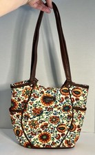 Longaberger Homestead Fall Floral Handbag Purse 1990's Vintage
