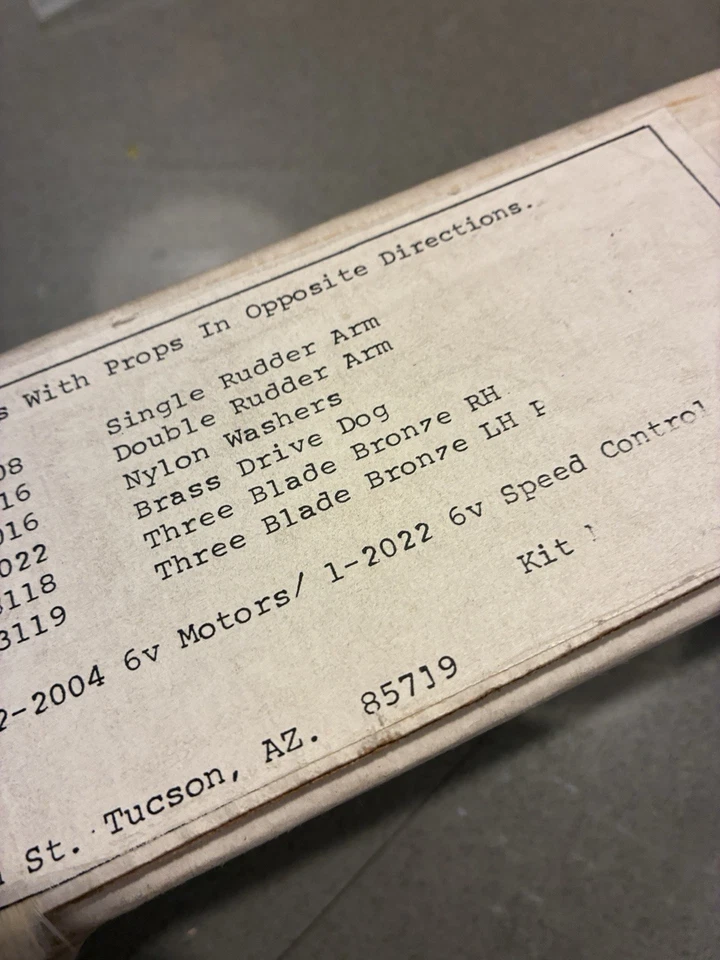 NOS Dumas Running Hardware For Prime Time R/c Model Boat Kit - image 4 of 4