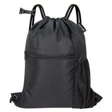 Men & Women Outdoor Sport Gym Sack Waterproof Drawstring Backpack Bag -black