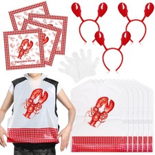 Chicingyou 33 Pcs Seafood Boil Party Supplies, Disposable Plastic Lobster Bib...