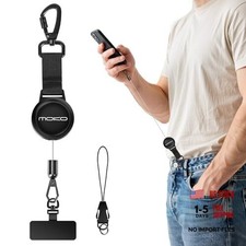 Anti-theft Phone Tether, Phone Lanyard Retractable Steel Line Black 1 Pack