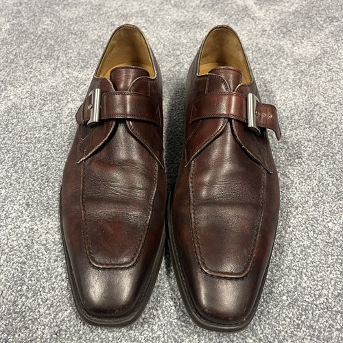Magnanni Monk Strap Luxury Dress Shoes Brown 23473 Men’s Size 11 EU44 - Picture 9 of 13