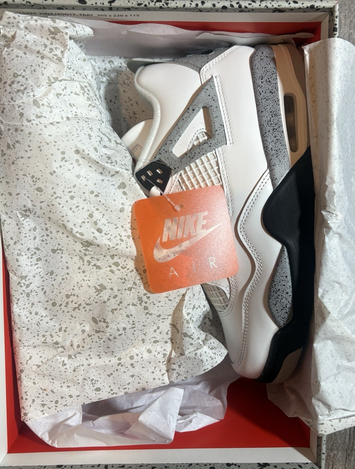 Nike Air Jordan 4 Retro OG White Cement IB4171-100 GS Size 6.5Y/Women's Size 8 thumbnail 4