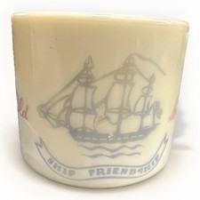 Vintage Old Spice Shaving Mug Cup Ship Grand Turk Salem 1786 Shulton USA 29 T7C