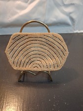 Vintage 1940s Beaded Small Purse: Bridal Clutch, Made in Japan Miranda